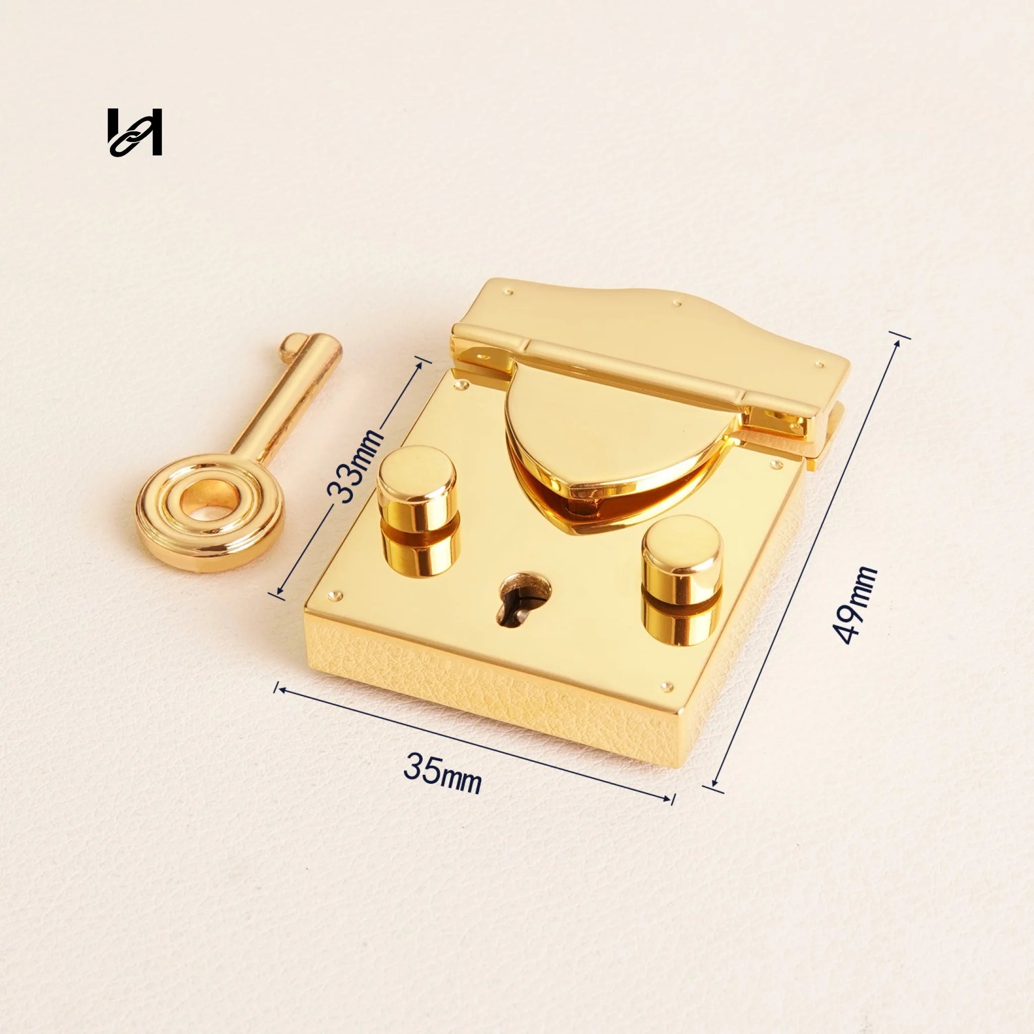 Vintage Square-Lock with Key - hardware