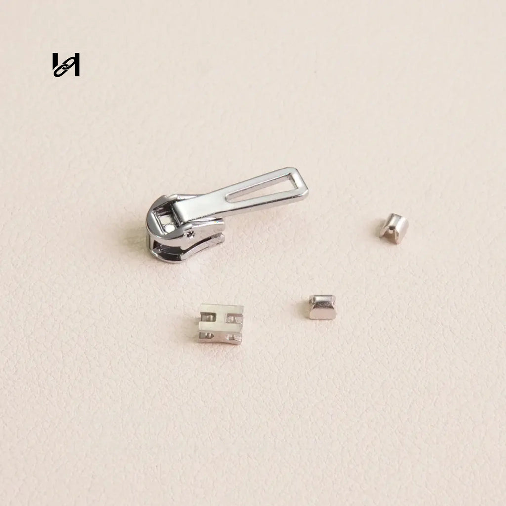 Wallet Zipper Set - Silver - hardware