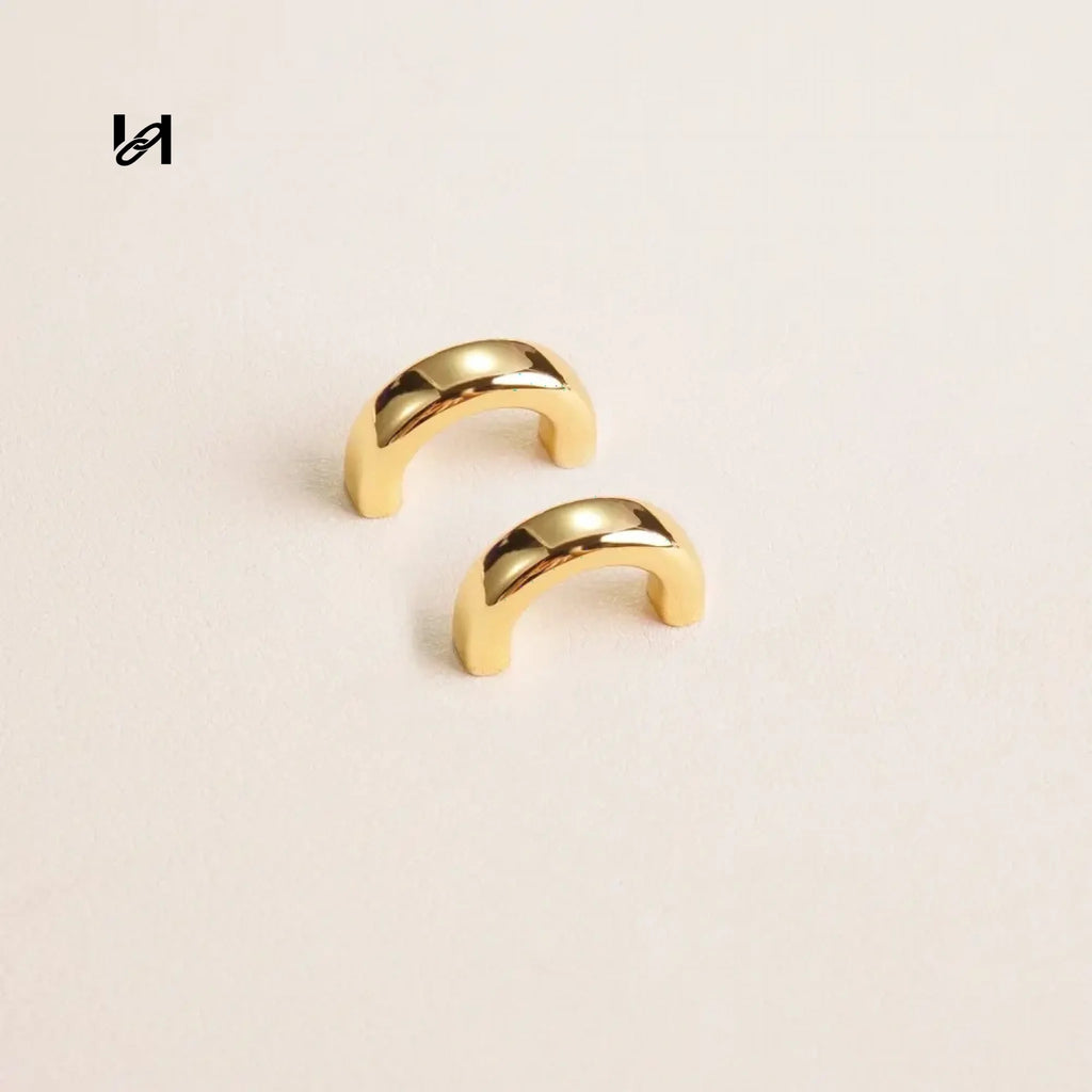 Zinc Alloy Arc Handle Holder - Gold(Two pieces) / 15mm - hardware