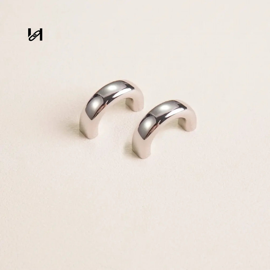 Zinc Alloy Arc Handle Holder - Silve(Two pieces) / 15mm - hardware
