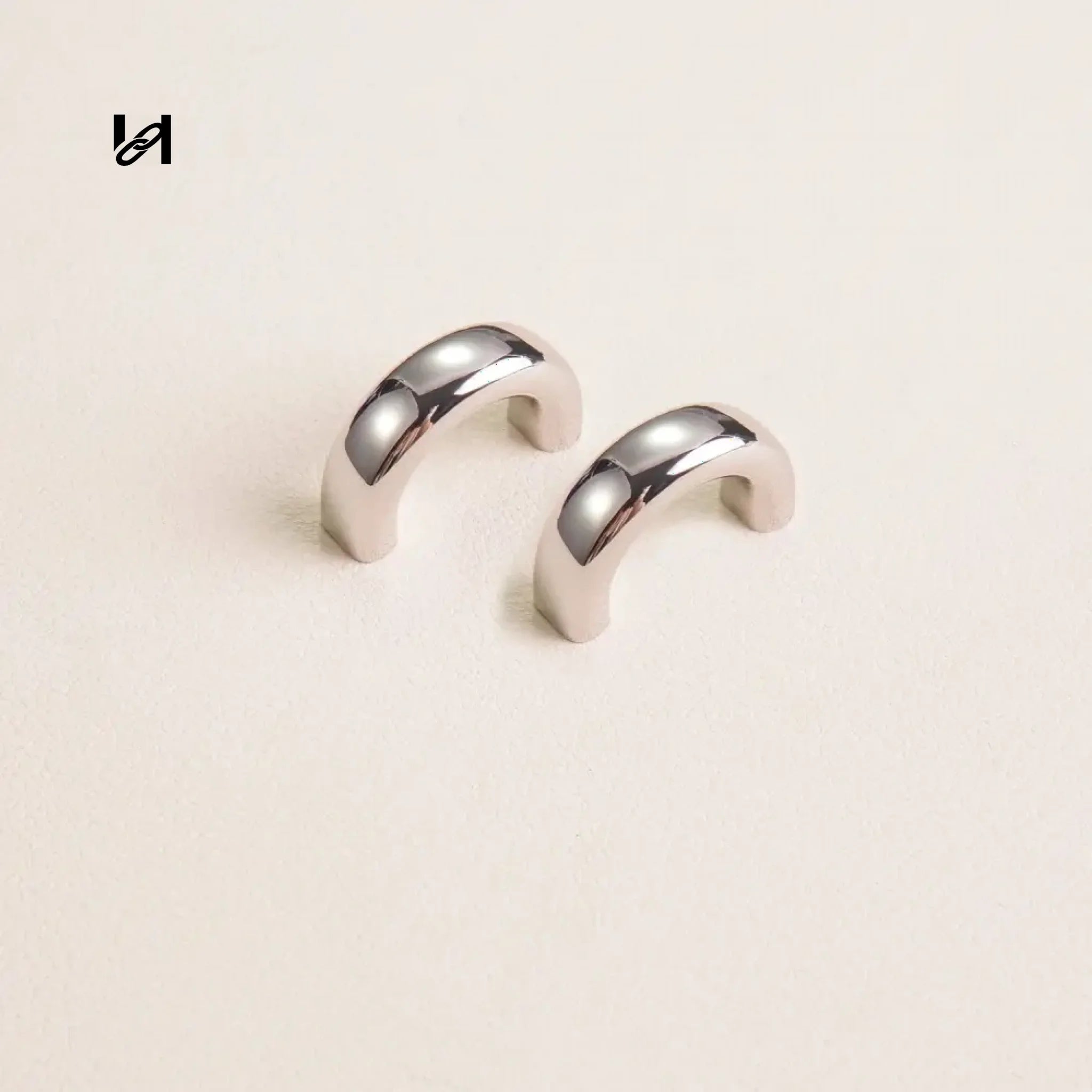 Zinc Alloy Arc Handle Holder - Silve(Two pieces) / 15mm - hardware