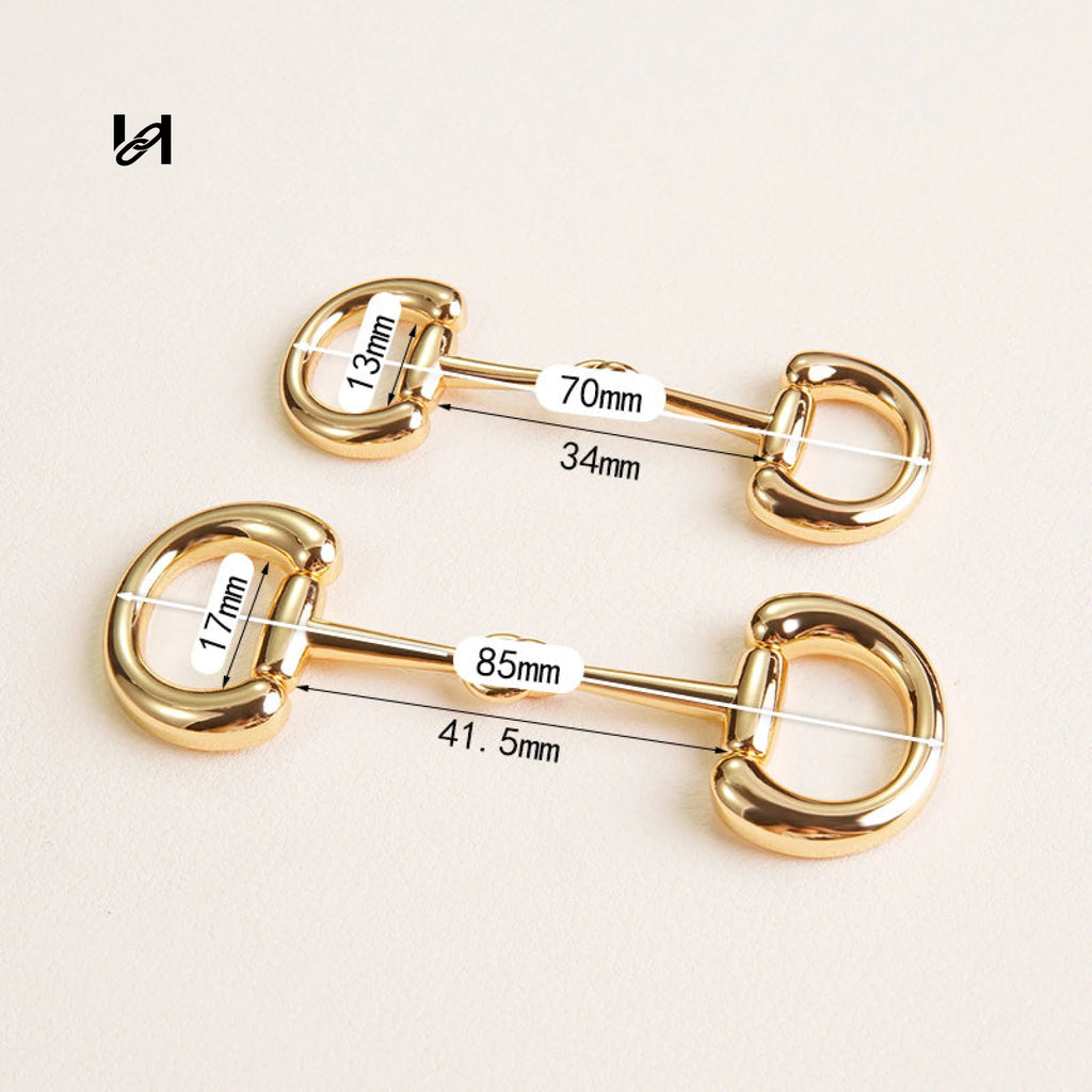 Zinc Alloy Horsebit Lock Closures for Bags - Small（one piece） / Gold - hardware