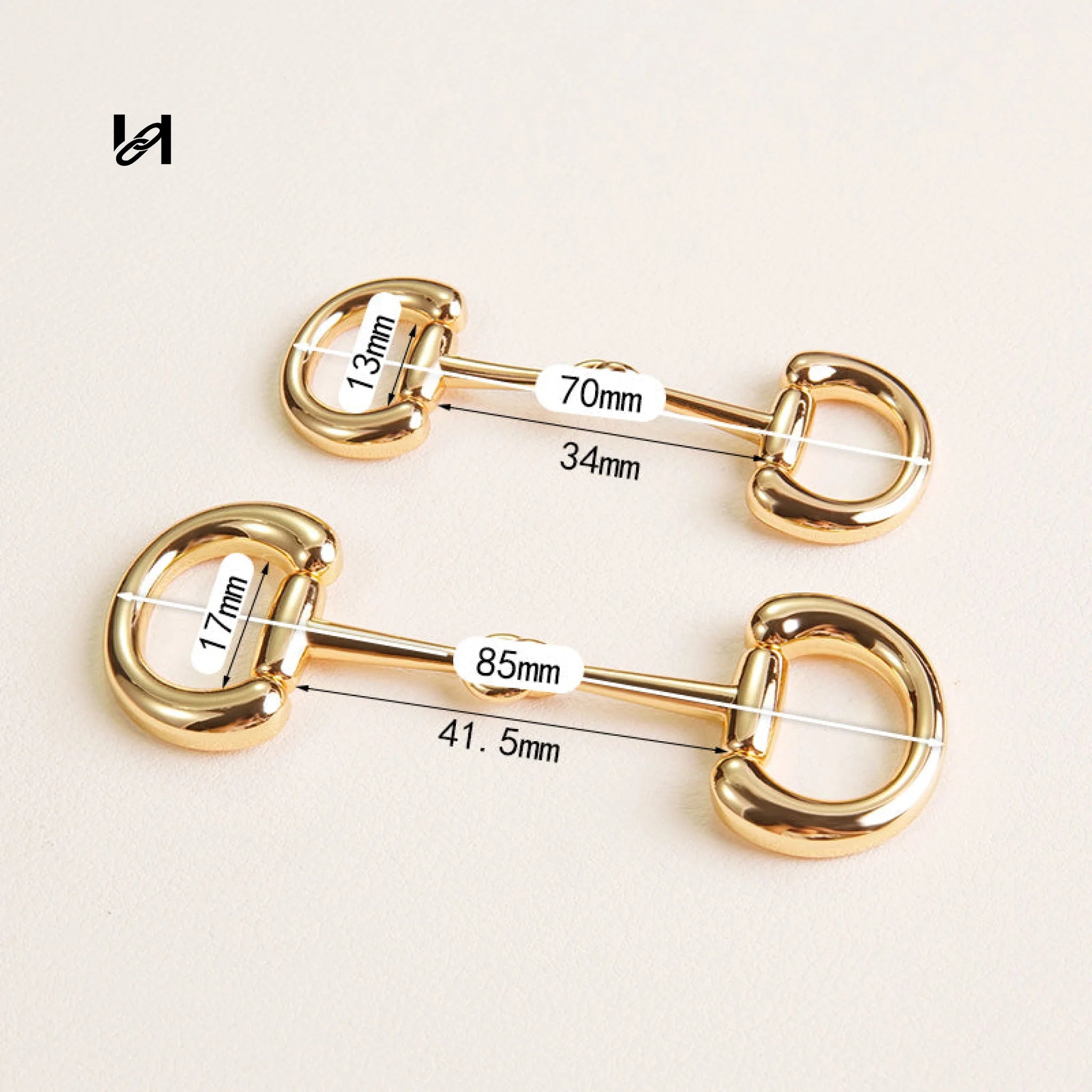 Zinc Alloy Horsebit Lock Closures for Bags - Small（one piece） / Gold - hardware