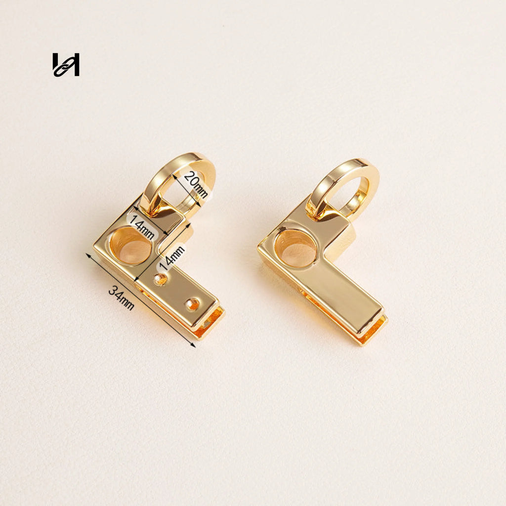 Zinc Alloy Side Handle Holder Connectors (Pair) - hardware