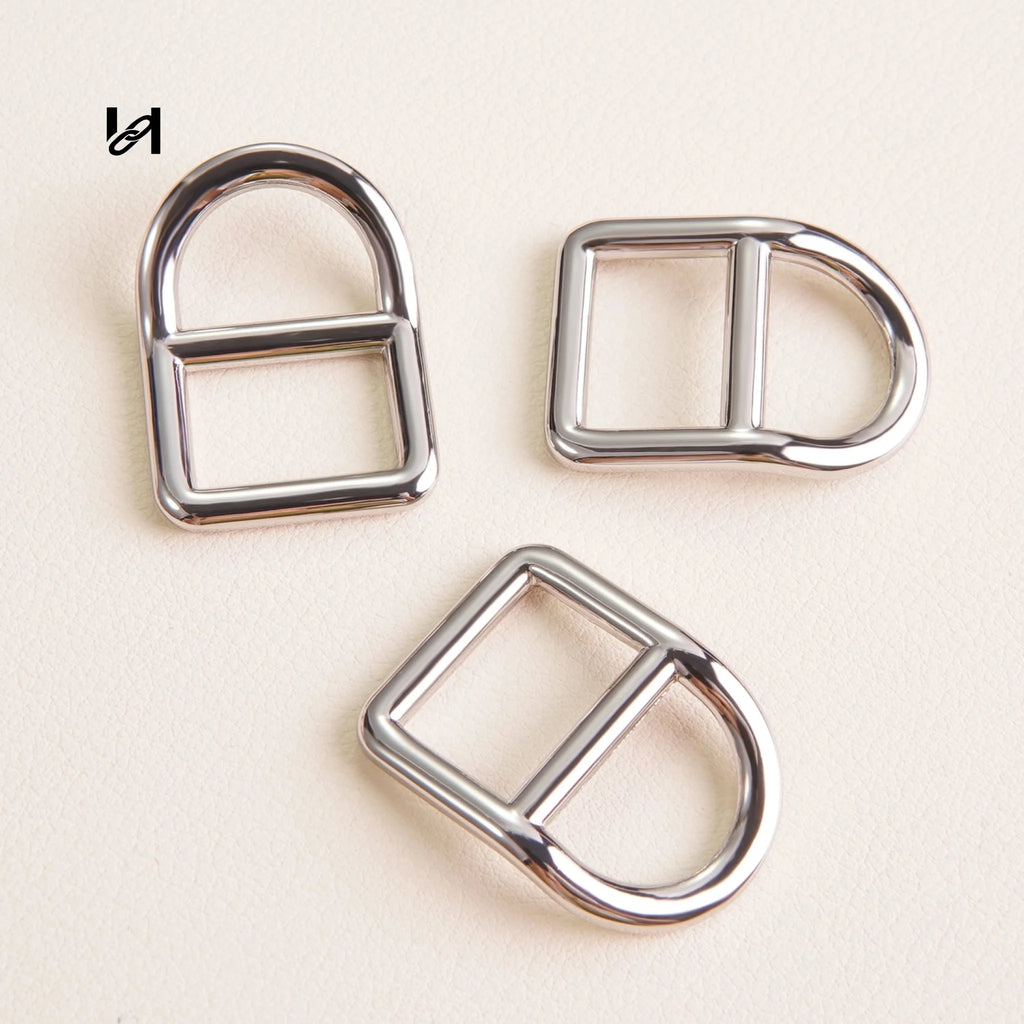 Zinc Alloy Square Conjoined D Shape Ring - 12mm / Silver - hardware
