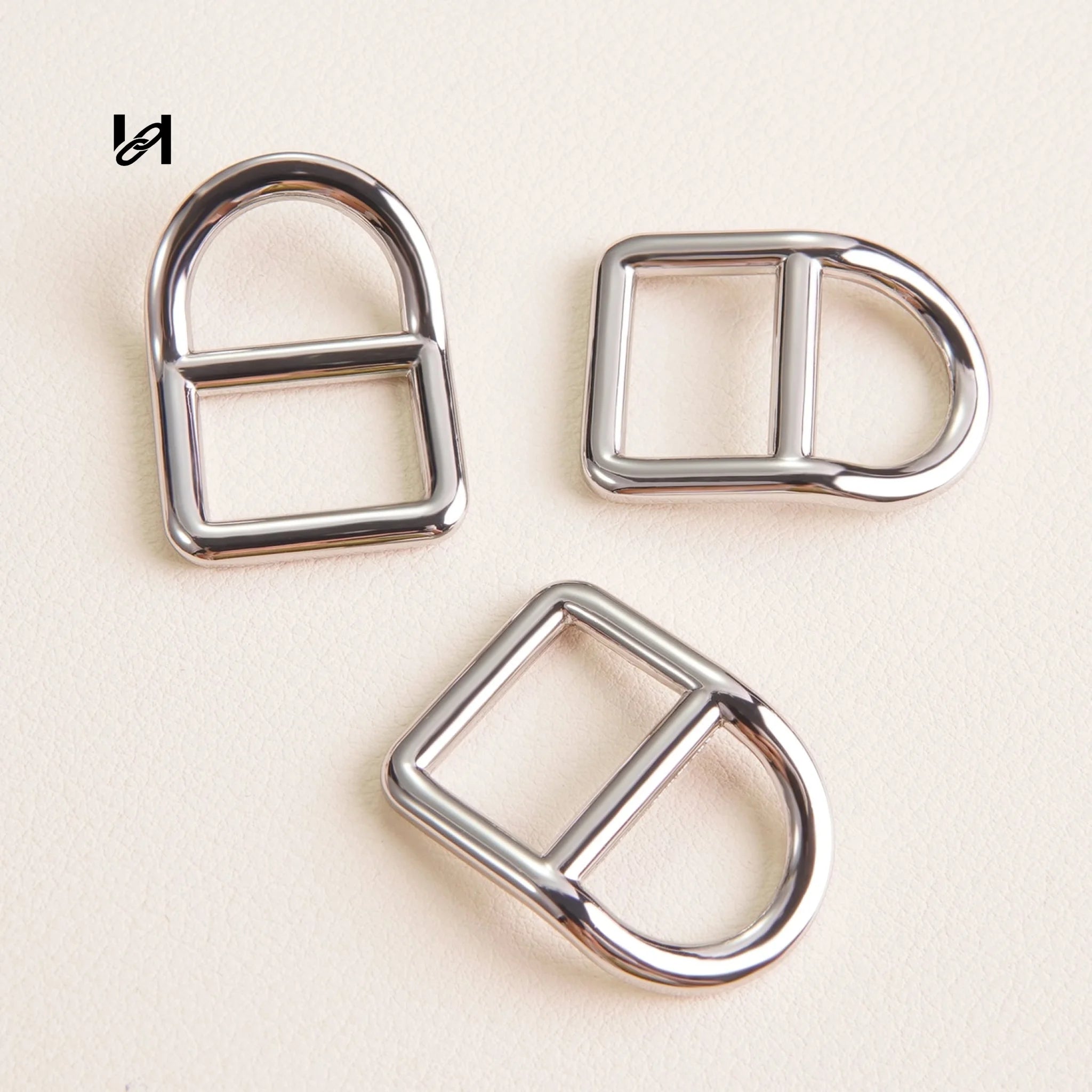Zinc Alloy Square Conjoined D Shape Ring - 12mm / Silver - hardware