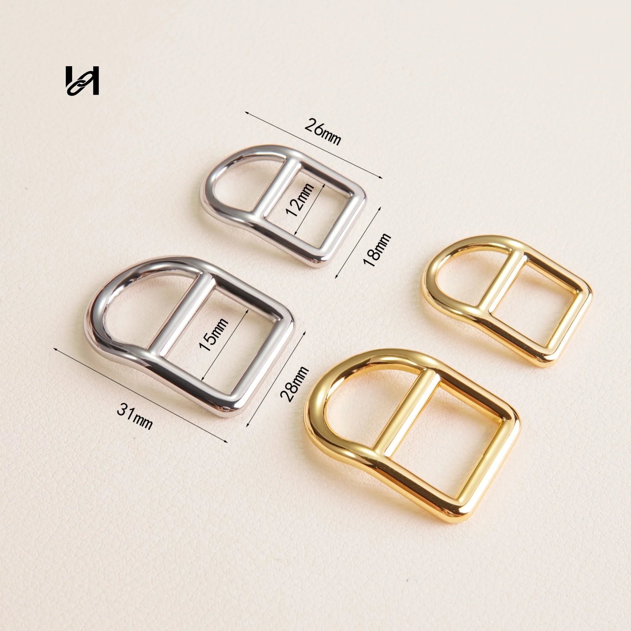 Zinc Alloy Square Conjoined D Shape Ring - hardware