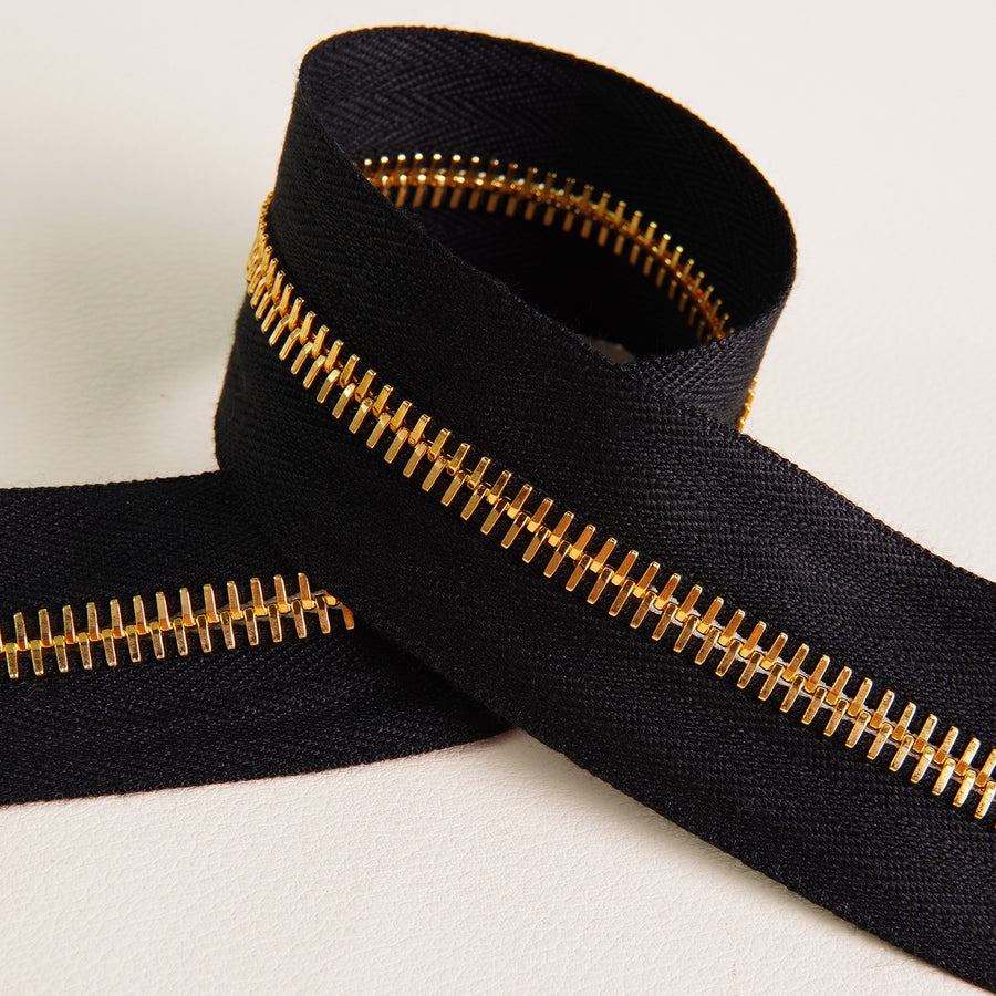Gold M6 Size Teeth Zipper Tape